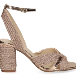 EXE Sandalias con tacón de Mujer CAROL-505 PINK GOLD