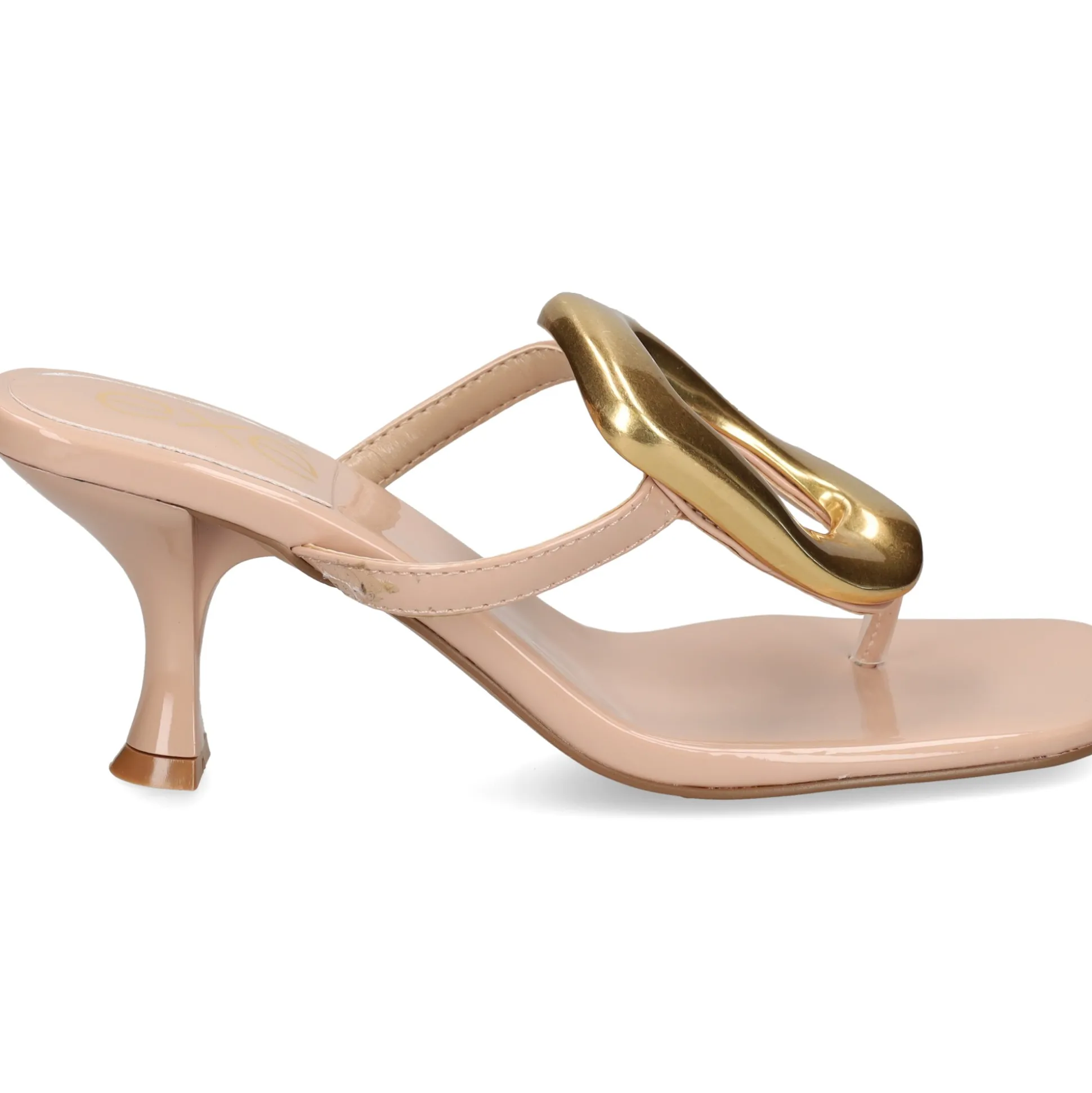 EXE Sandalias con tacón de Mujer SISSY-895 PATENT NUDE