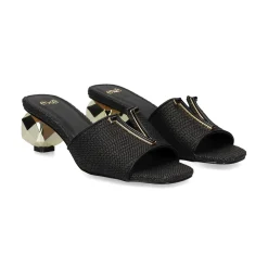EXE Sandalias con tacón de Mujer SCARLET-601 NEGRO
