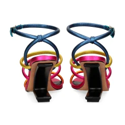 EXE Sandalias cuña de Mujer MAGGIE-840 BLUE FUCSIA