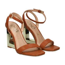 EXE Sandalias cuña de Mujer ELYSIA-391 TAN