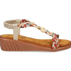 EXE Sandalias cuña de Mujer 721-EX9 ORO