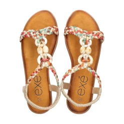 EXE Sandalias cuña de Mujer 721-EX9 ORO