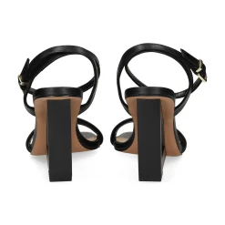 EXE Sandalias cuña de Mujer ELYSIA-391 NEGRO