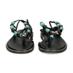 EXE Sandalias planas de Mujer 608 ITHAKI NEGRO