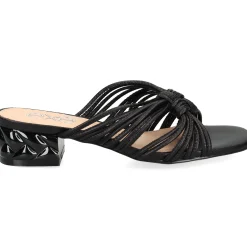 EXE Sandalias planas de Mujer KATY-227 NEGRO