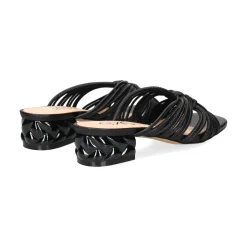 EXE Sandalias planas de Mujer KATY-227 NEGRO