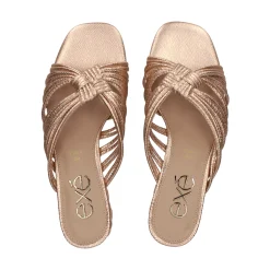 EXE Sandalias planas de Mujer KATY-227 PINK GOLD
