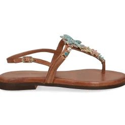 EXE Sandalias planas de Mujer 598 GOLDIE MARRON