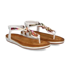 EXE Sandalias planas de Mujer F8043-EX4 BLANCO