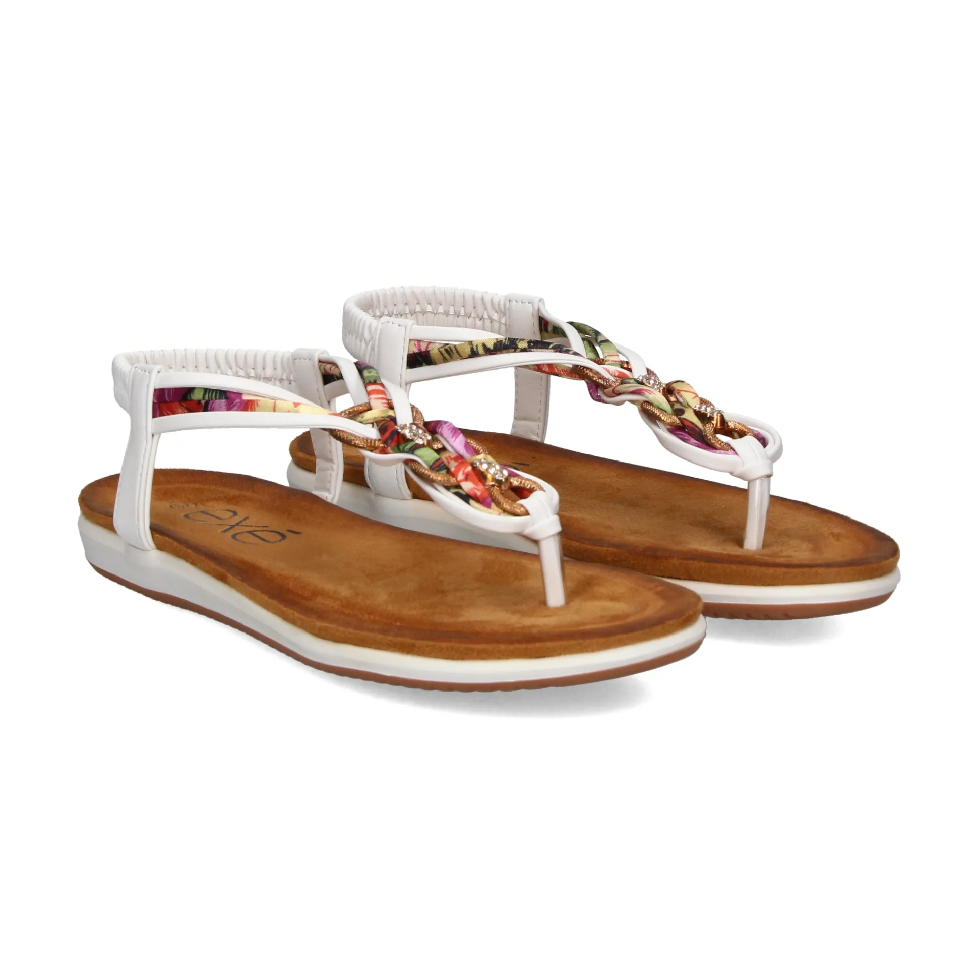 EXE Sandalias planas de Mujer F8043-EX4 BLANCO