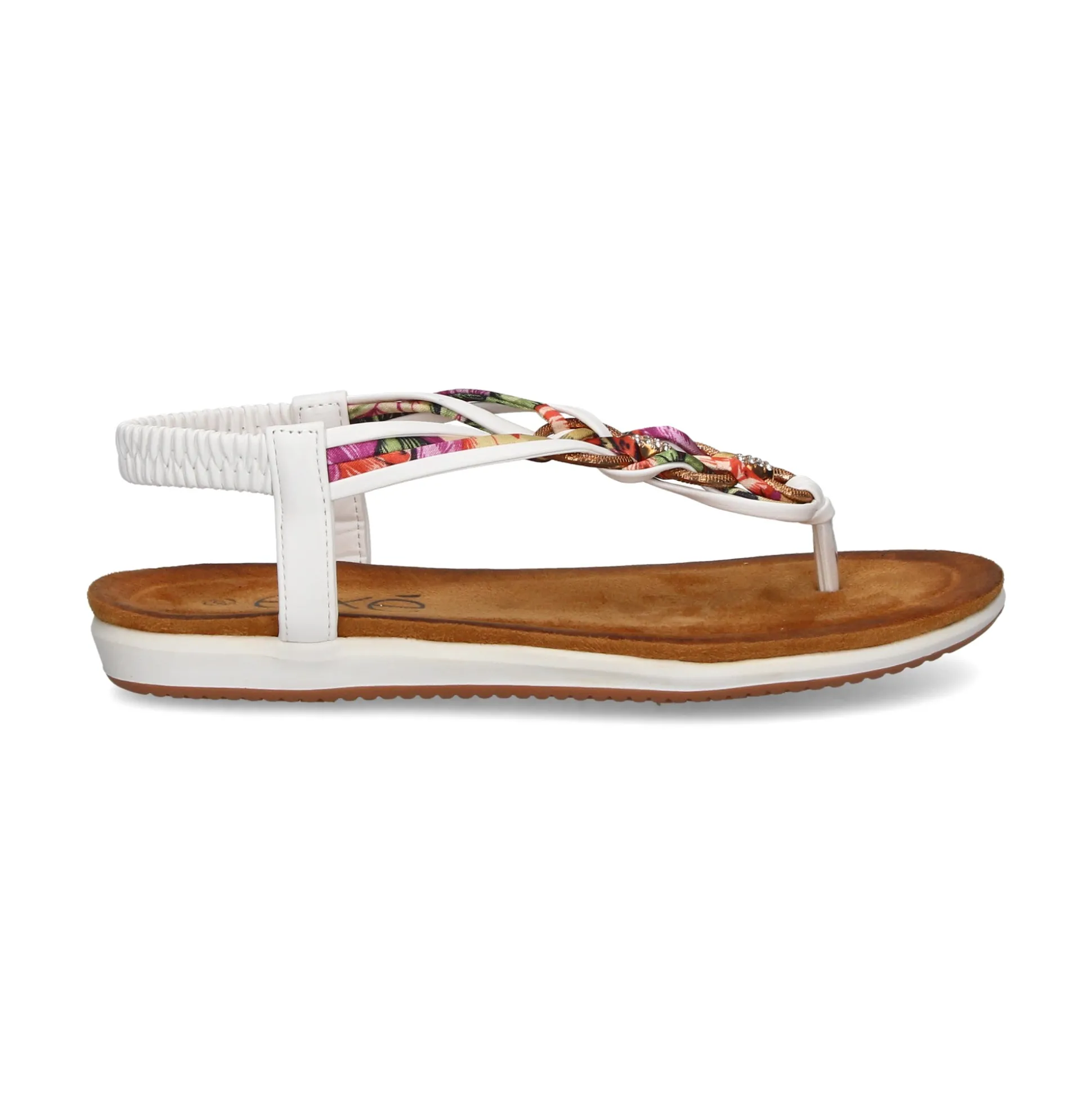 EXE Sandalias planas de Mujer F8043-EX4 BLANCO