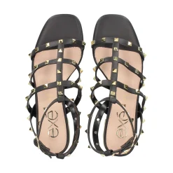 EXE Sandalias planas de Mujer KATY-247 BLACK GOLD