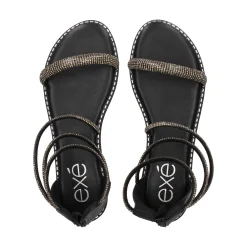 EXE Sandalias planas de Mujer P3375-76 NEGRO