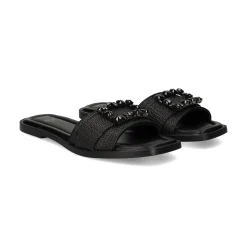 EXE Sandalias planas de Mujer DORETA-488 NEGRO