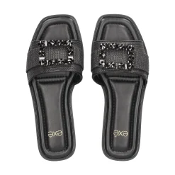 EXE Sandalias planas de Mujer DORETA-488 NEGRO