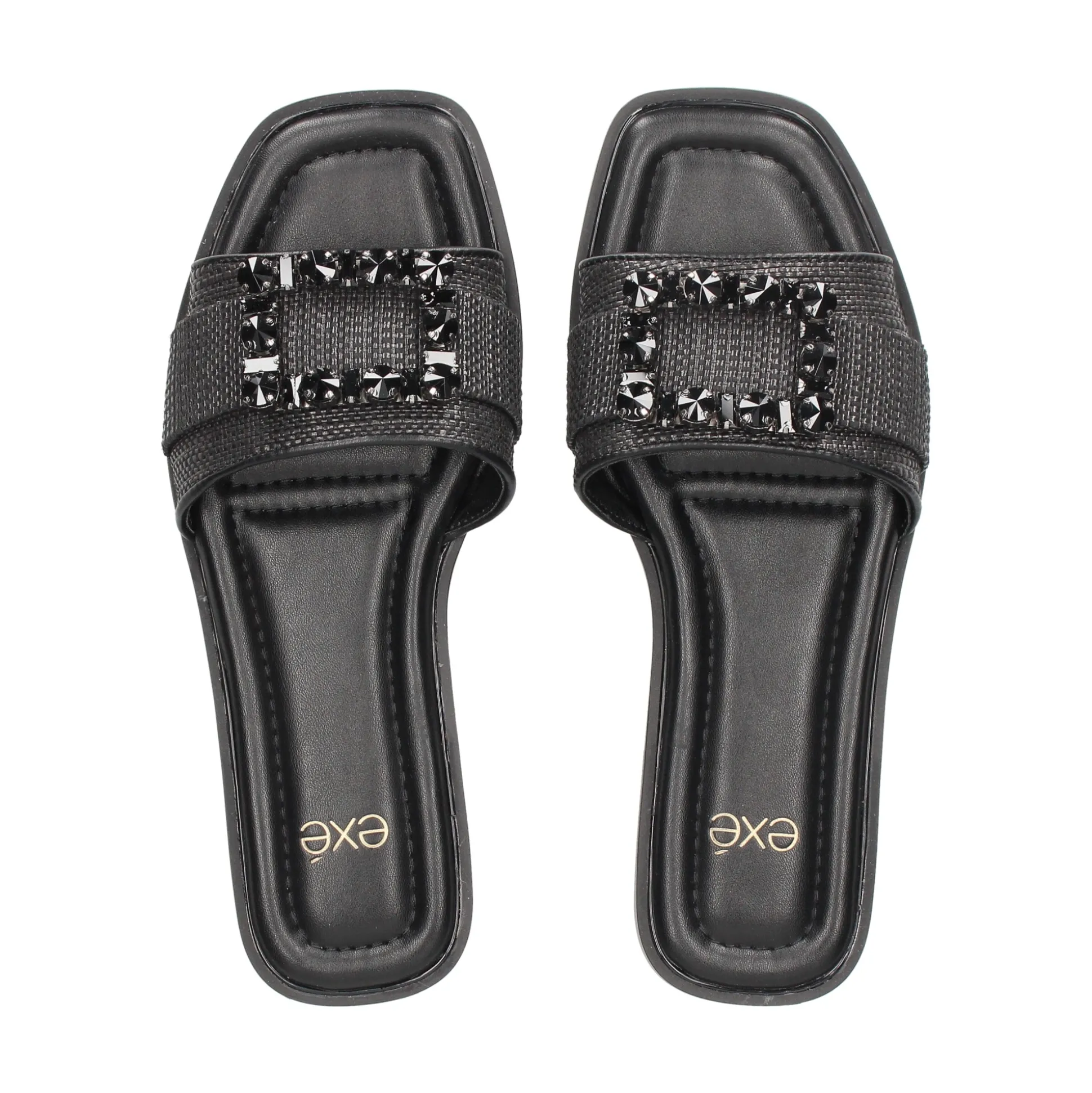 EXE Sandalias planas de Mujer DORETA-488 NEGRO