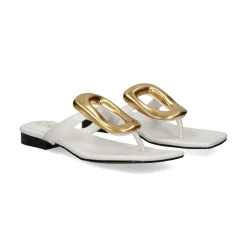 EXE Sandalias planas de Mujer STORM-268 BLANCO