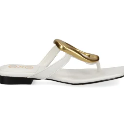 EXE Sandalias planas de Mujer STORM-268 BLANCO