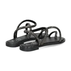 EXE Sandalias planas de Mujer P3300-1063 NEGRO