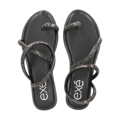 EXE Sandalias planas de Mujer P3300-1063 NEGRO