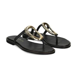 EXE Sandalias planas de Mujer 517 CHIOS NEGRO