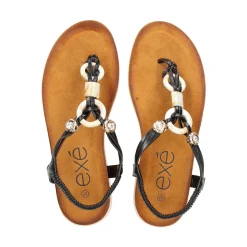 EXE Sandalias planas de Mujer F8043-0Y16 NEGRO
