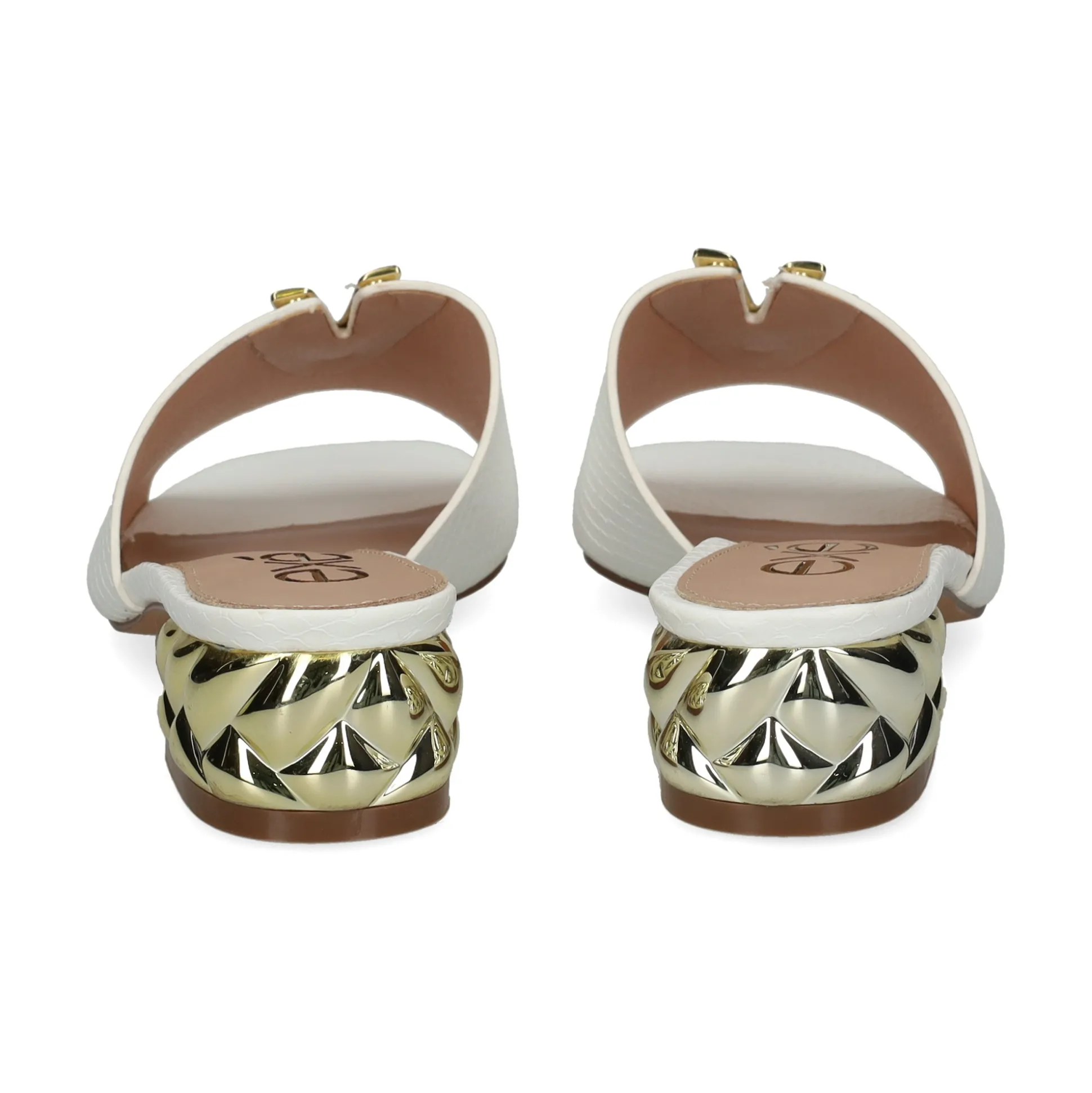 EXE Sandalias planas de Mujer KATY-811 BLANCO