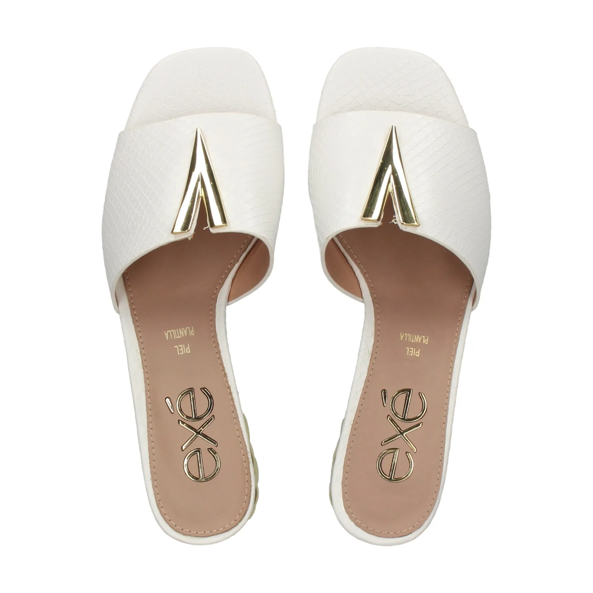 EXE Sandalias planas de Mujer KATY-811 BLANCO