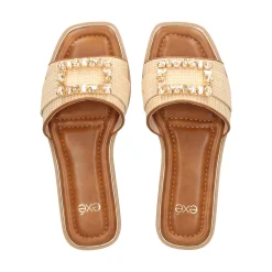 EXE Sandalias planas de Mujer DORETA-488 BEIGE
