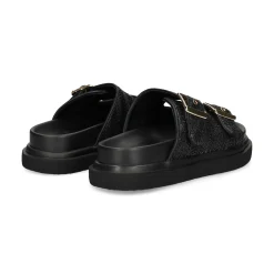 EXE Sandalias planas de Mujer HS53023-2 NEGRO