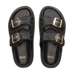 EXE Sandalias planas de Mujer HS53023-2 NEGRO