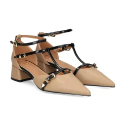 EXE Zapatos de tacón bajo GRACE-630 TAUPE BLACK