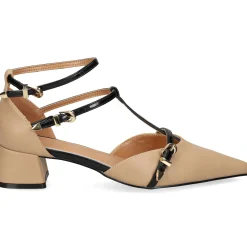 EXE Zapatos de tacón bajo GRACE-630 TAUPE BLACK