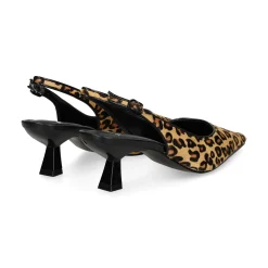 EXE Zapatos de tacón medio de Mujer BLAIR-368 LEOPARD TAN