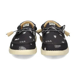 HEY DUDE Zapatillas de Hombre WALLY CANVAS 001 NEGRO