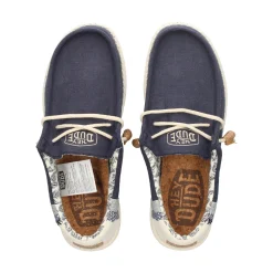 HEY DUDE Zapatillas de Hombre WALLY LINEN 410 NAVY
