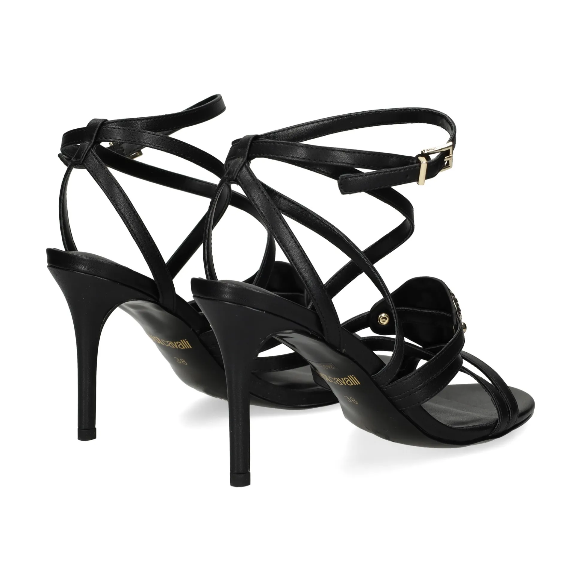 JUST CAVALLI Sandalias con tacón de Mujer 78RA3S34 899 BLACK