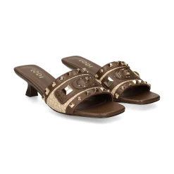 LODI Sandalias con tacón de Mujer A-ANTILA C1 TESTA/NATURA