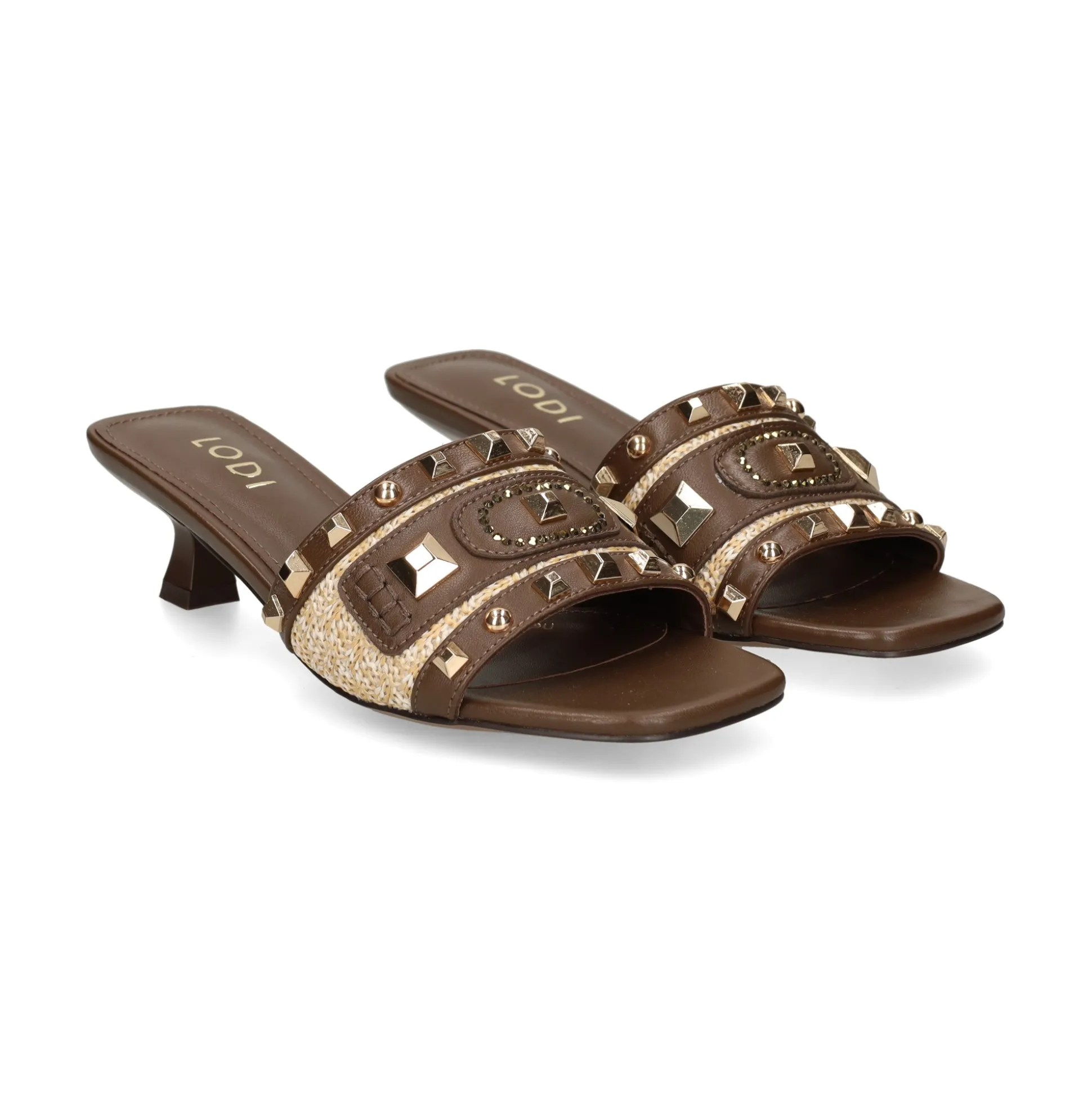 LODI Sandalias con tacón de Mujer A-ANTILA C1 TESTA/NATURA