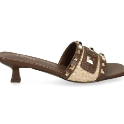 LODI Sandalias con tacón de Mujer A-ANTILA C1 TESTA/NATURA