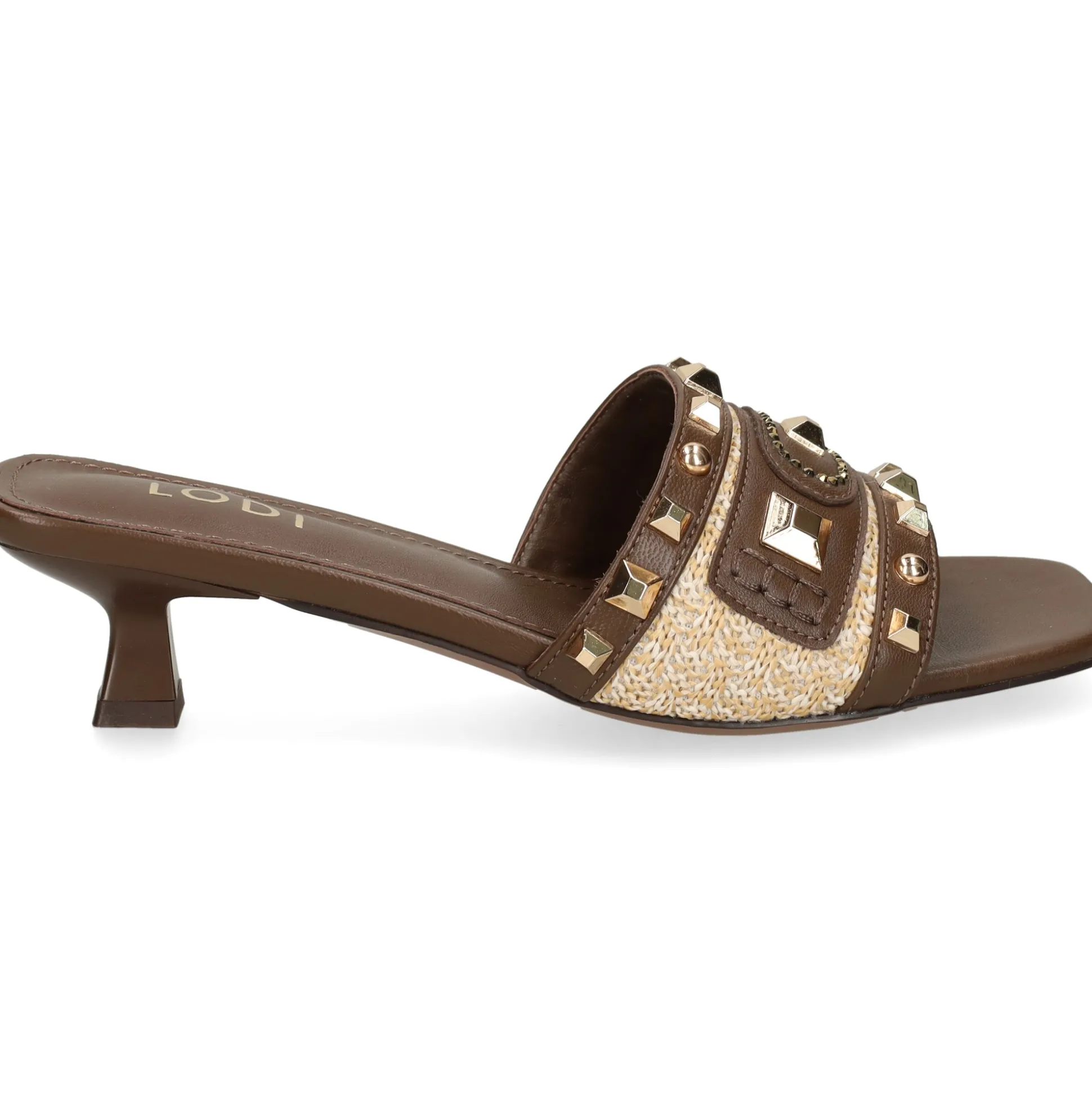 LODI Sandalias con tacón de Mujer A-ANTILA C1 TESTA/NATURA