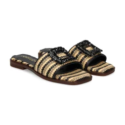 LODI Sandalias planas de Mujer NU4890 RAFIA NEGRO/