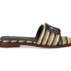 LODI Sandalias planas de Mujer NU4890 RAFIA NEGRO/