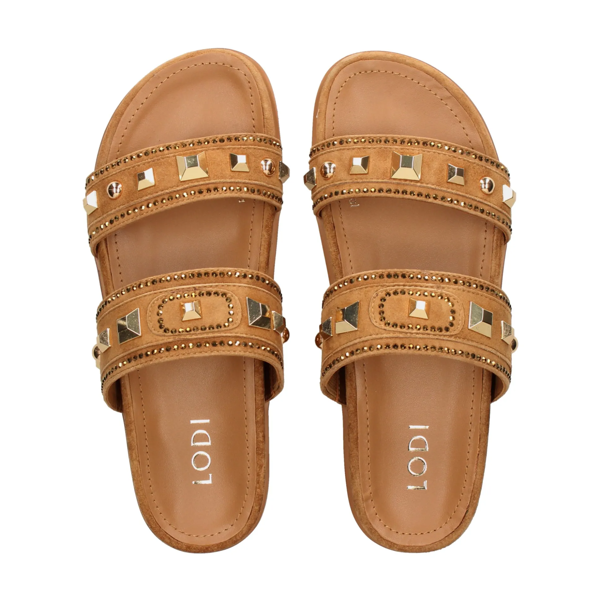 LODI Sandalias planas de Mujer A-POL C4 CAMEL