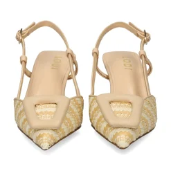 LODI Zapatos de tacón medio de Mujer BESO NATURAL-COTTON
