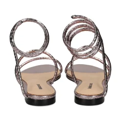 LOLA CRUZ Sandalias planas de Mujer 343Z51BK PLATINO