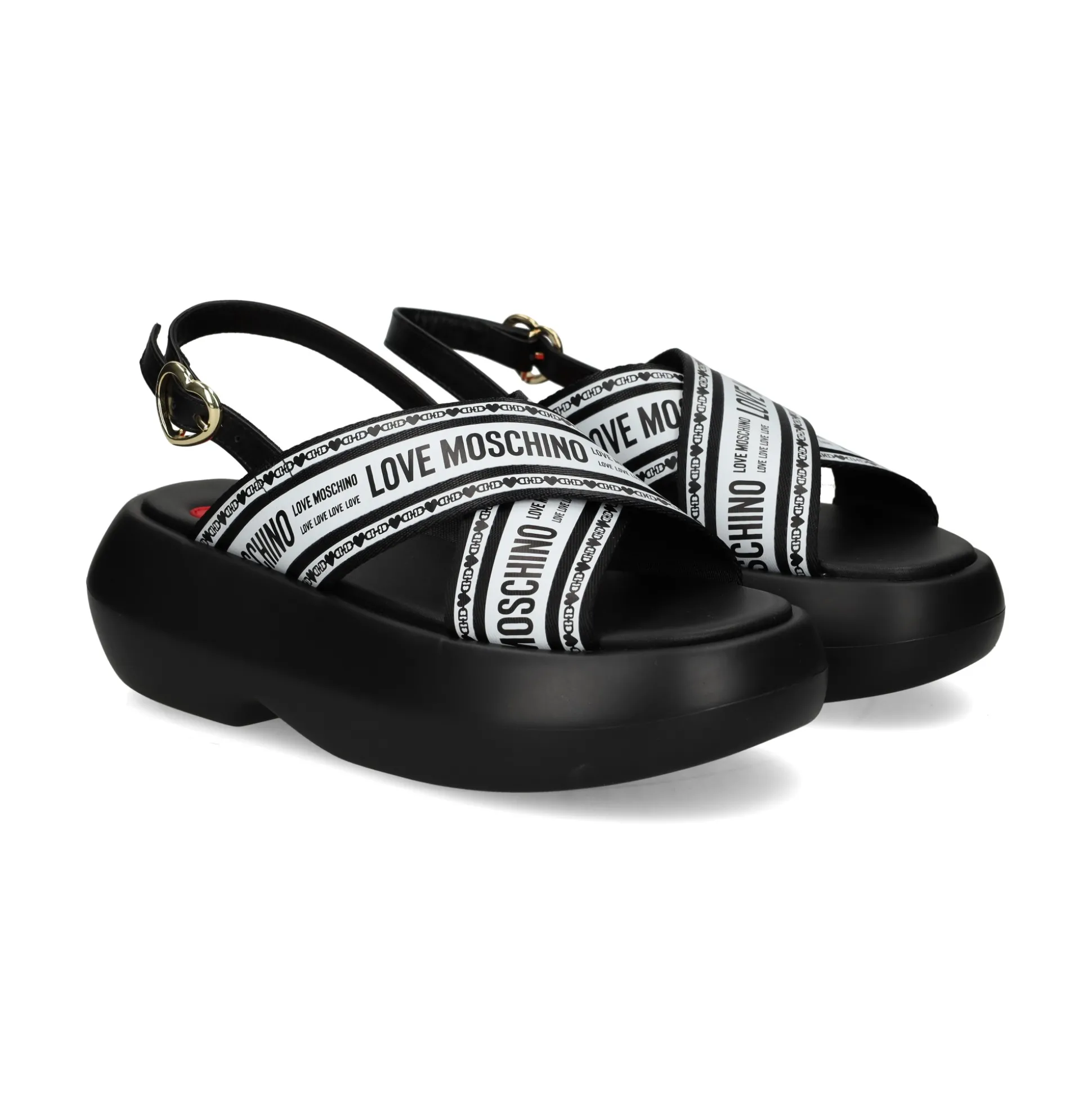 LOVE MOSCHINO Sandalias con plataforma de Mujer JA16207I0M 00A BLACK-WHITE
