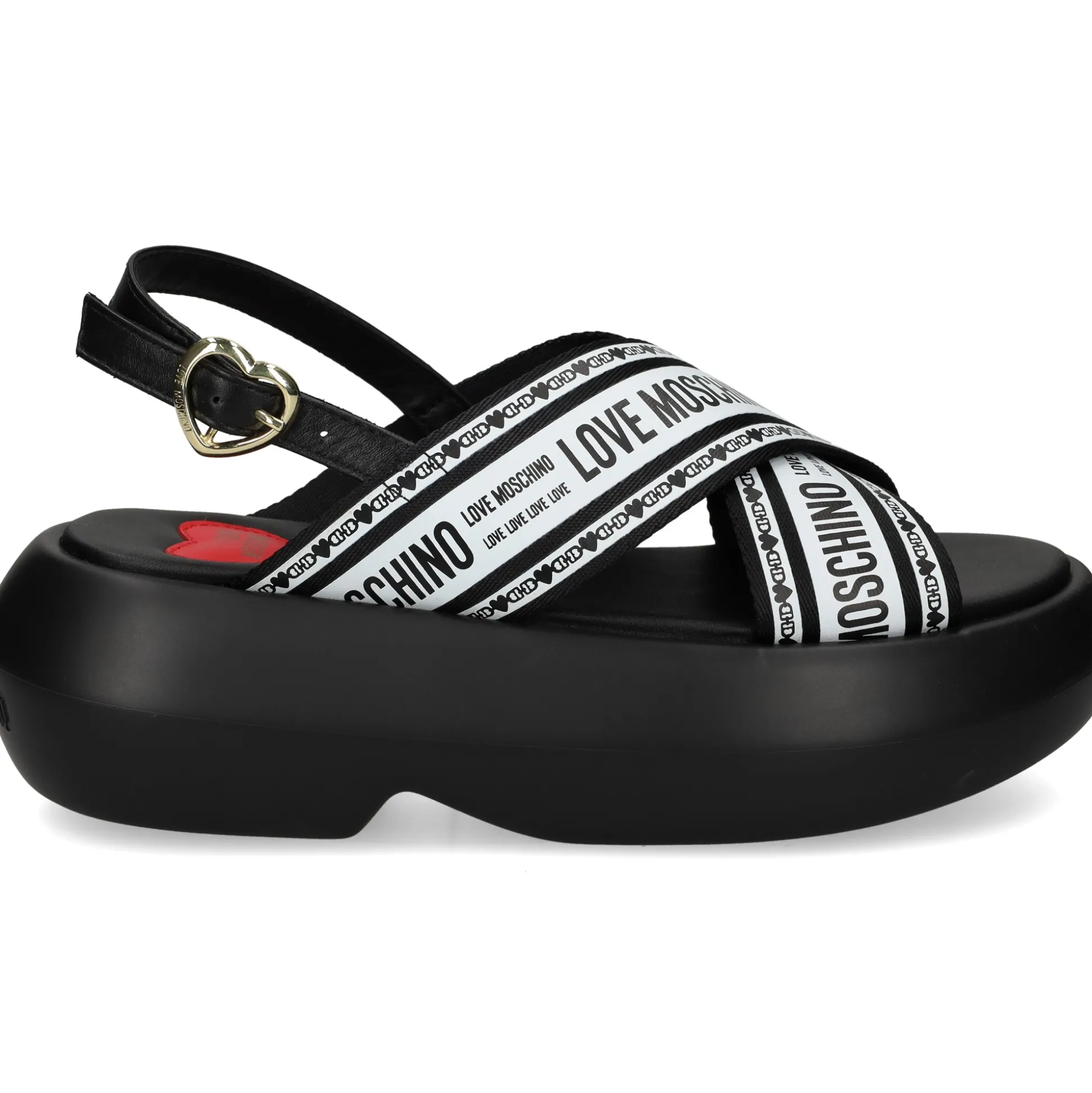 LOVE MOSCHINO Sandalias con plataforma de Mujer JA16207I0M 00A BLACK-WHITE