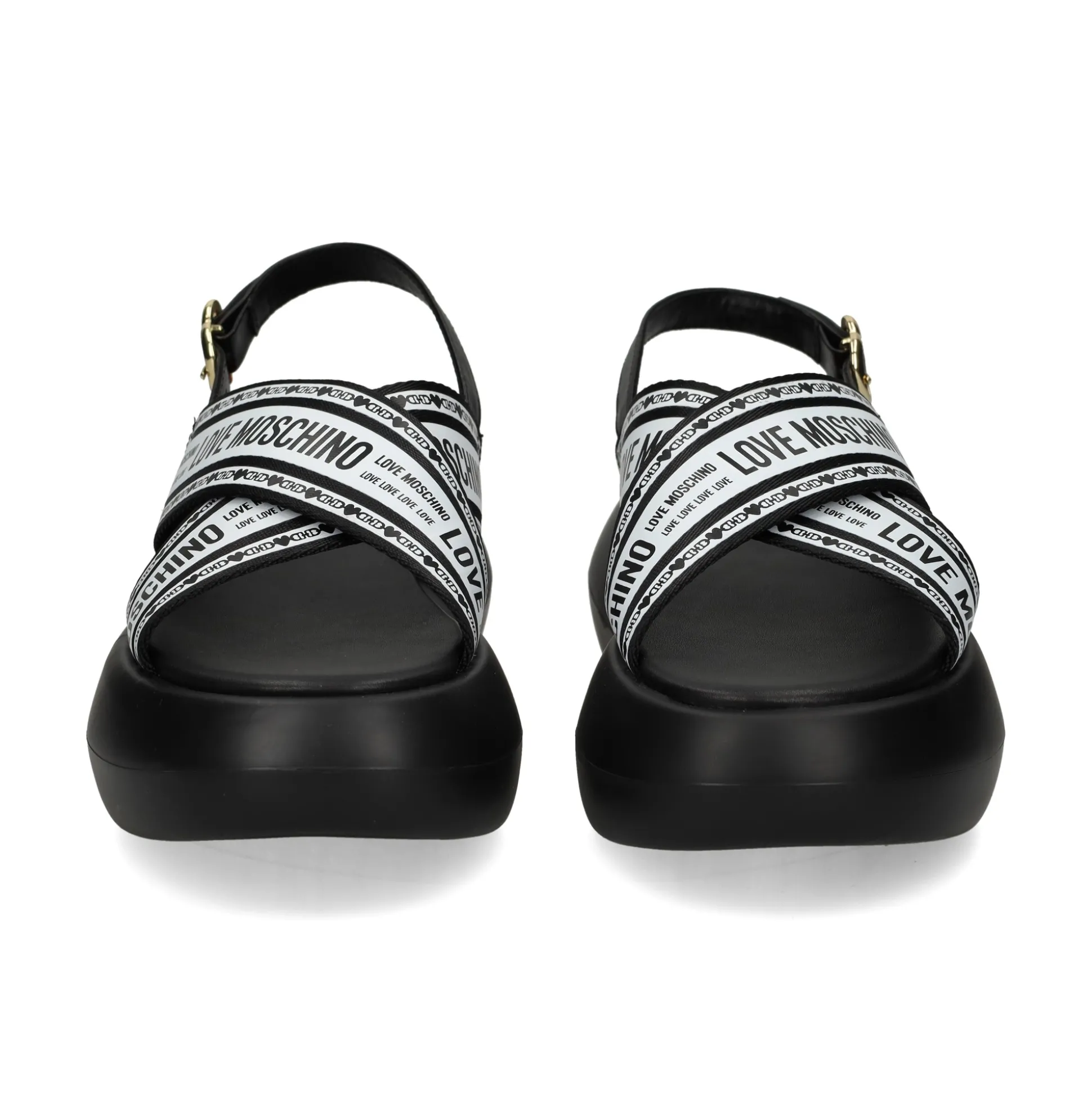 LOVE MOSCHINO Sandalias con plataforma de Mujer JA16207I0M 00A BLACK-WHITE
